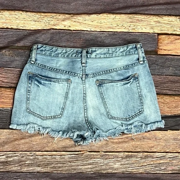Free People Distressed Blue Jean Womens Denim Shorts Summer - Picture 3 of 5